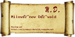 Milovánov Dévald névjegykártya